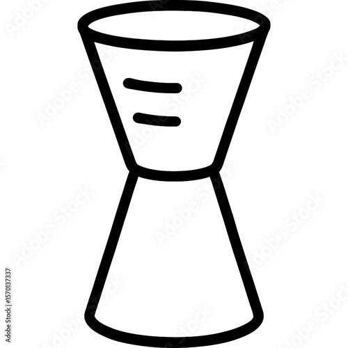 Bartending jigger measure outline icon vector