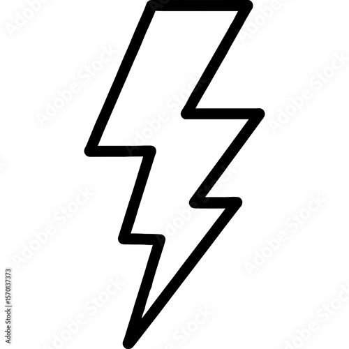 Lightning bolt descending outline icon vector