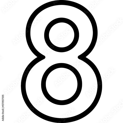 Number eight 8 outline icon vector