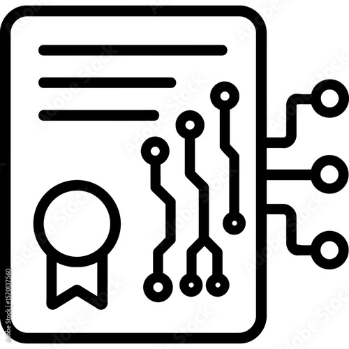 Smart contract outline icon vector