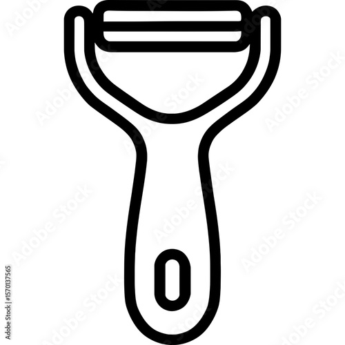 Peeler kitchen tool outline icon vector