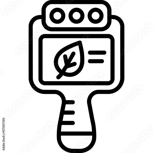 Plant health scanner outline icon vector