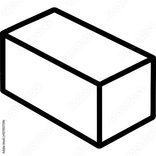 Rectangular prism outline icon vector