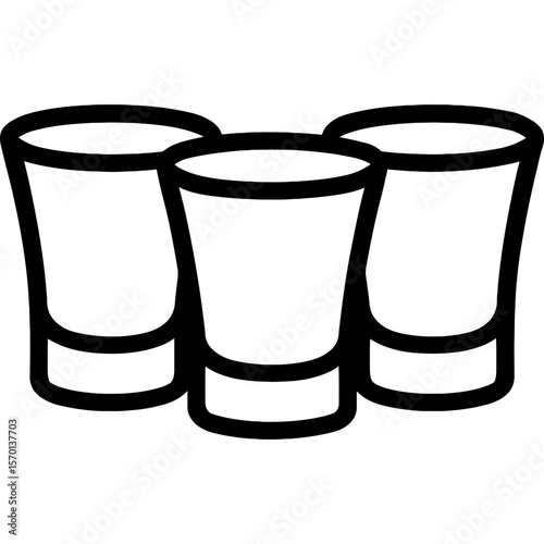 Shot glasses outline icon vector