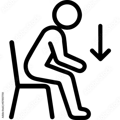 Sitting down motion icon outline vector