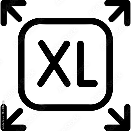 Extra large size icon outline vector