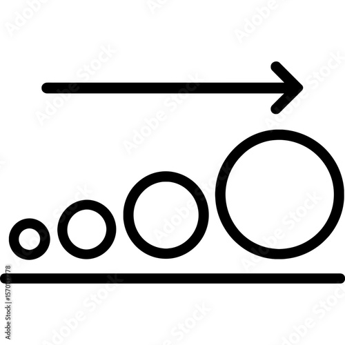 Size range outline icon vector