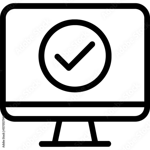 Online status indicator icon outline vector