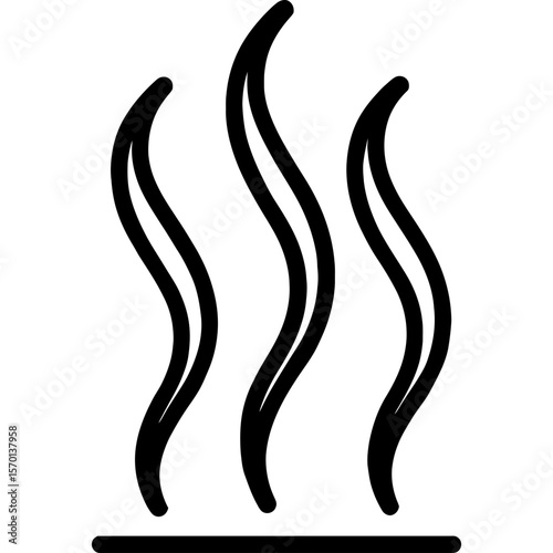 Steam rising outline icon vector