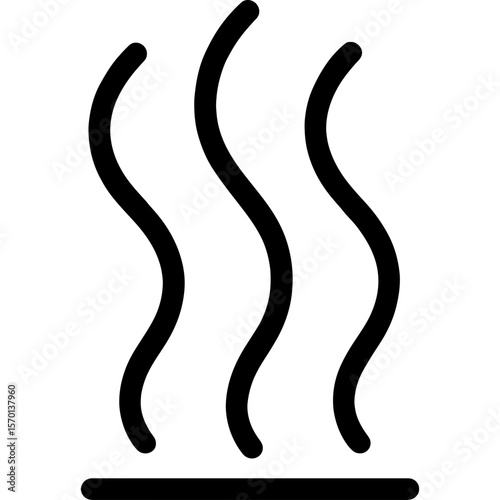 Steam rising outline icon vector