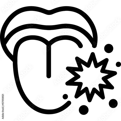 Taste burst outline icon vector