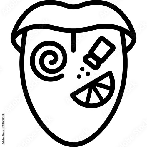 Mixed taste tongue outline icon vector