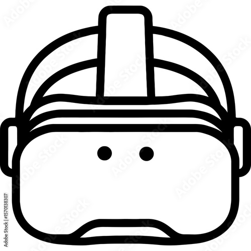 Vr headset outline icon vector
