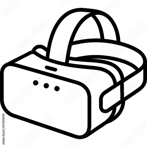 Vr headset outline icon vector