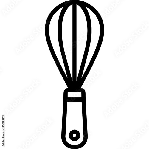 Whisk kitchen tool outline icon vector