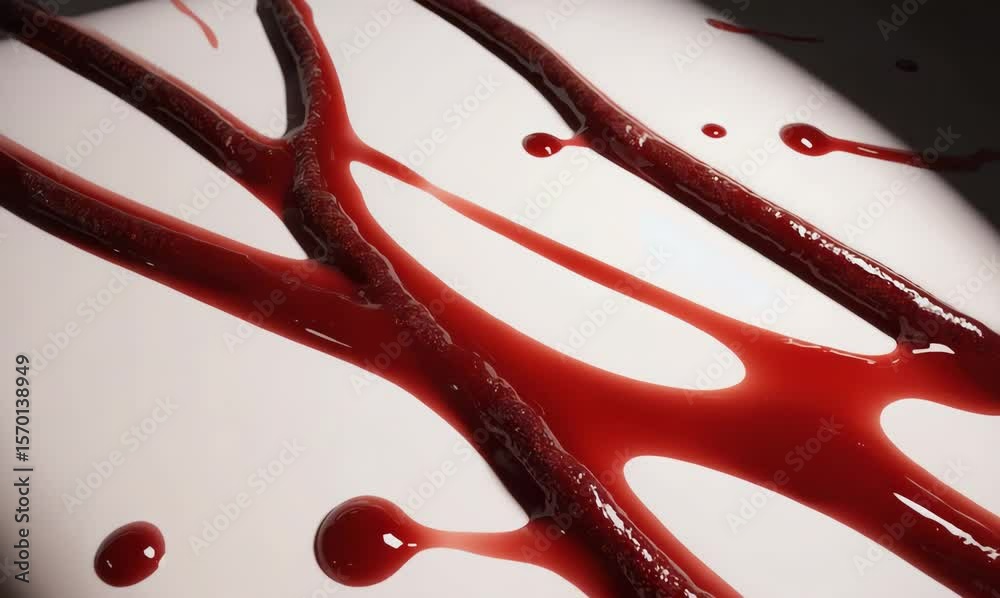 dark elegance: the visual impact of blood on a stark white canvas