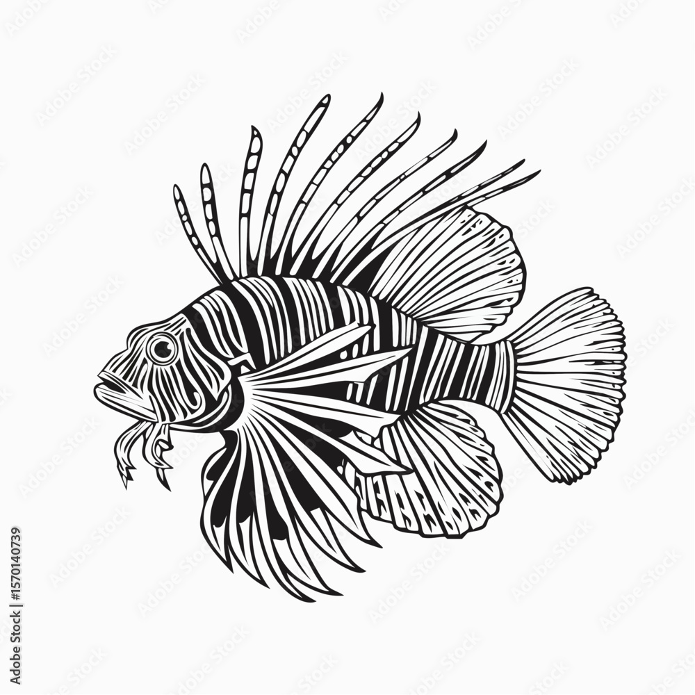 Naklejka premium Lion Fish image vector. Illustration of beautiful lion fish image vector.