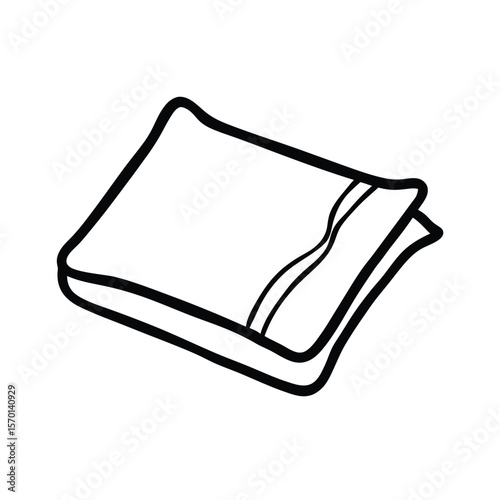 Cold compress gel pack folded detailed first aid sketch Vector illustration