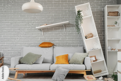 Interior of messy living ro...