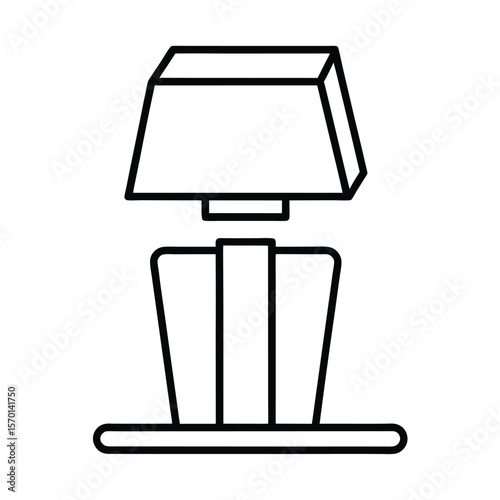 Dental x ray film viewer on desk simple line art Vector illustration