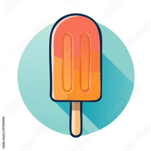 Orange Popsicle Isolated on...