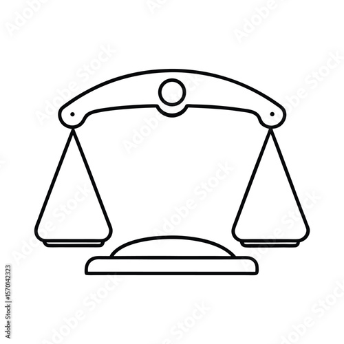Digital weighing scale for baby pediatric outline Vector illustration