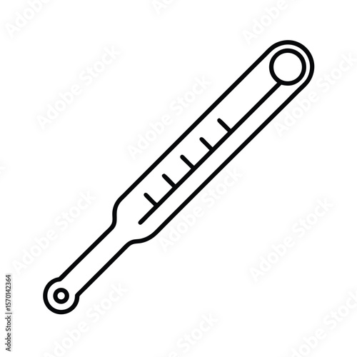 Digital thermometer celsius and fahrenheit display line art Vector illustration