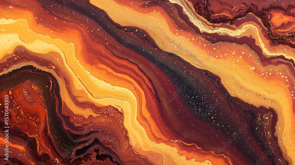 Obraz premium Abstract swirl of warm colors in a textured design showcasing layers and depth