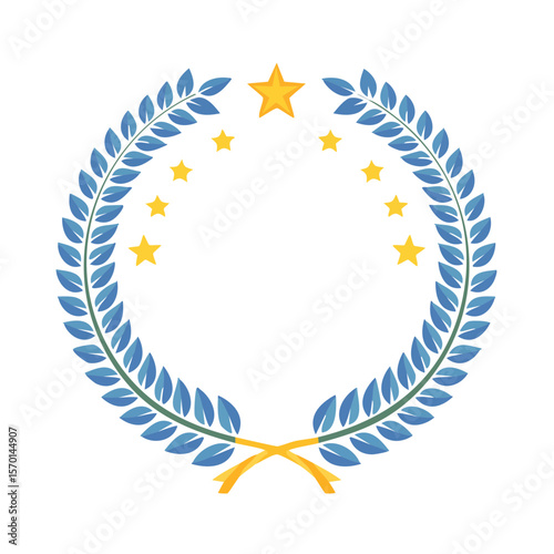 Elegant Wreath with Gold Stars Frame Design Elements for Awards and Ceremonies Celebration Symbol of Achievement and European Union Identity