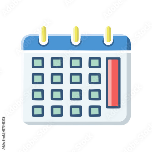 Stylized Calendar Icon Showing Dates and Schedule Illustration for Appointments and Reminders