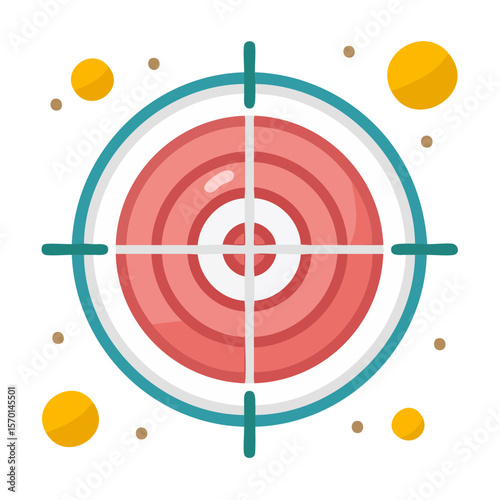Target icon illustration with success goals strategy and aiming performance vector on black background for achieving objectives