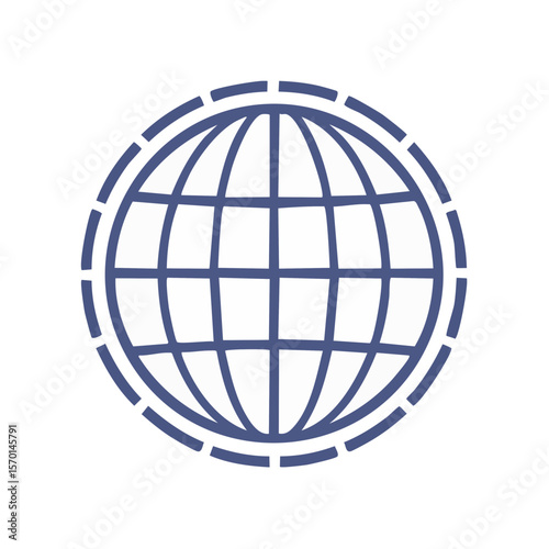 Modern world globe icon featuring connected network and global connectivity design on a black background