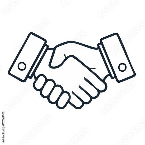 Business handshake design symbolizing agreement partnership or success contract deal cooperation negotiation support and corporate collaboration illustration