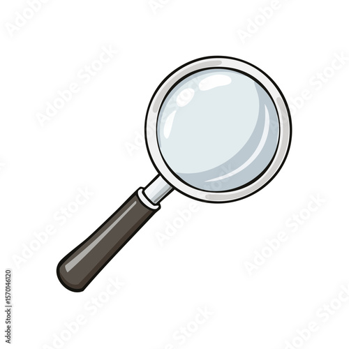 Magnifying Glass Search Tool Investigation Examining Exploring Discovery Detail Icon Vector Isolated on Black Background