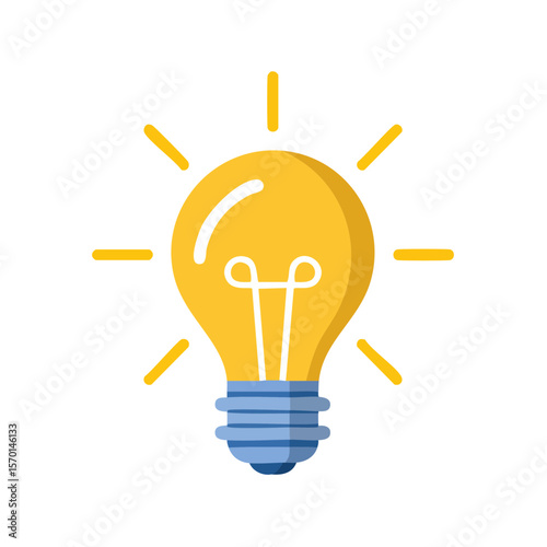 Illustration of a Glowing Light Bulb Symbolizing Innovation and Bright Ideas on a Black Background