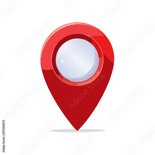 Shiny Red Map Pointer Location Pin Illustration for Navigation and Destination Concepts