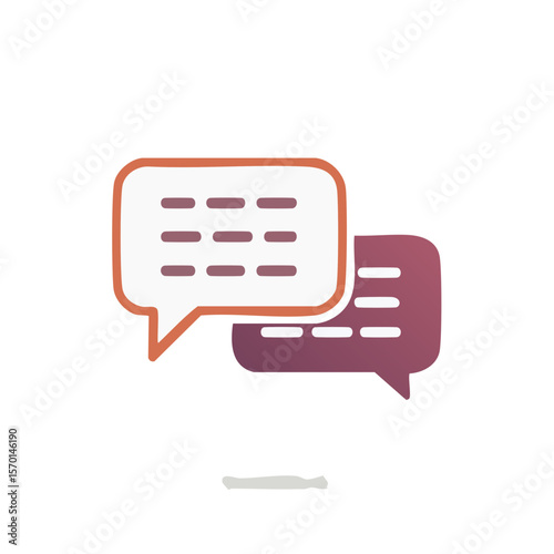 Colorful Dialogue Bubbles Show Communication, Social Media Messaging, and Conversation with Contact