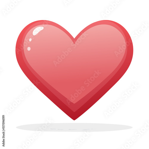 Animated Red Heart Floating in Space Valentine's Day Graphic Element of Love and Care Holiday Celebration Isolated on Black