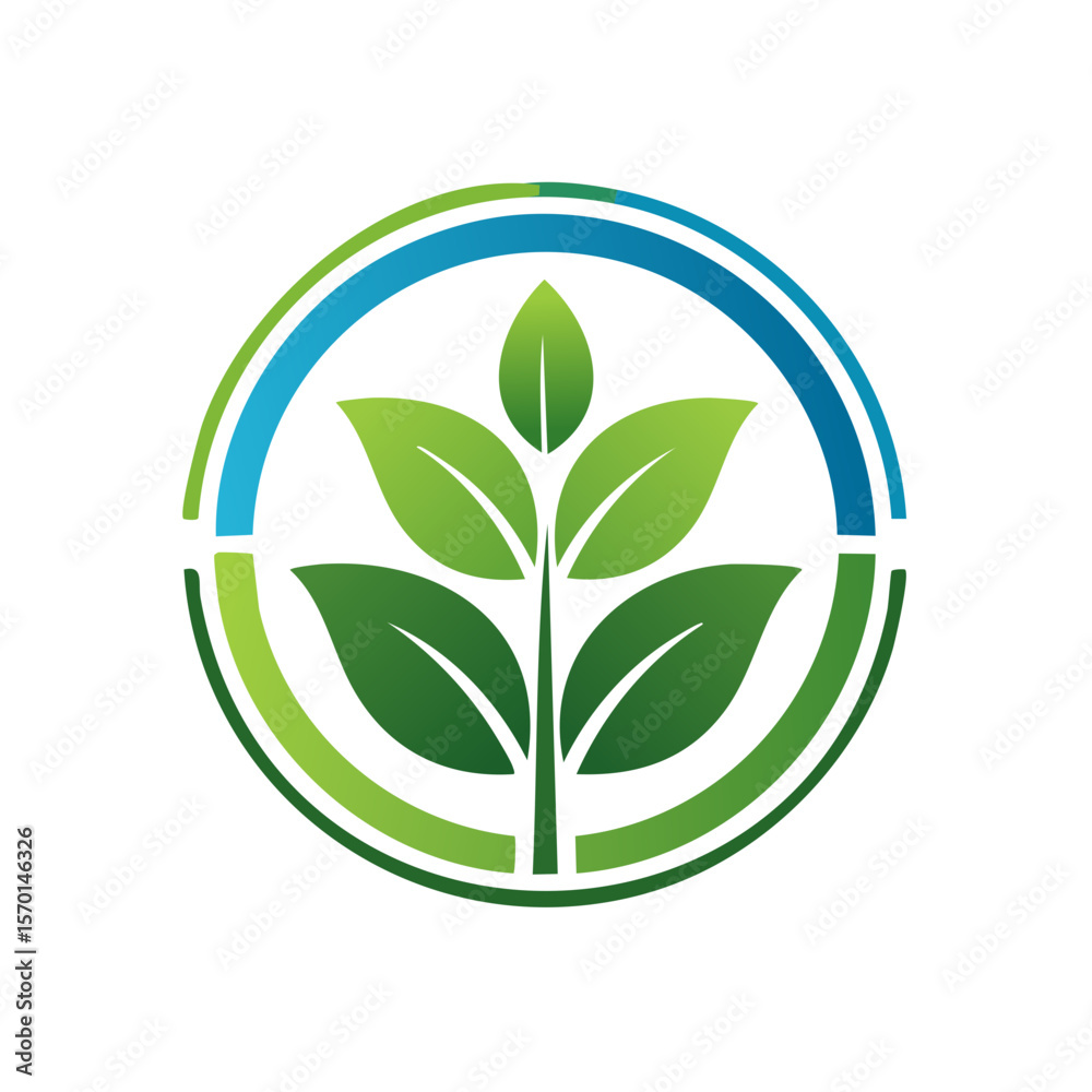 Circular Green Plant Growing Logo Symbol Eco Friendly Natural Branding Element Graphic Design Vector Circular Green Plant Growing Logo Symbol Eco Friendly Natural Branding Element Graphic Design Vector
