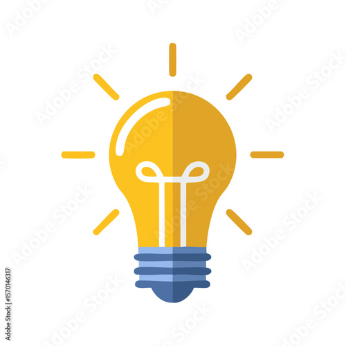Glowing Light Bulb Icon Symbolizing Innovation Creativity Ideas Solutions