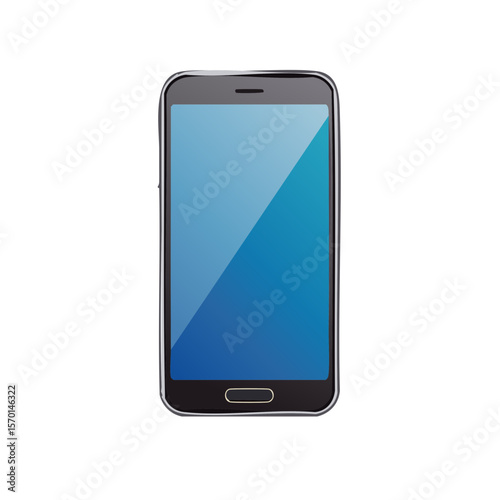 Modern Smartphone Mobile Technology with Blue Screen on Black Background Device Communication Digital Interface for Business Personal Use