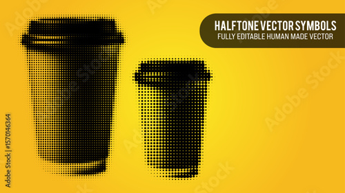 Halftone Vector Set Of Coffee