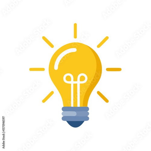 Yellow Lightbulb on Black Background Illustration for Idea Creativity and Innovation Visual Metaphor