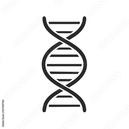 DNA Double Helix Illustration Genetics and Molecular Biology concept dark background monochrome genetic code