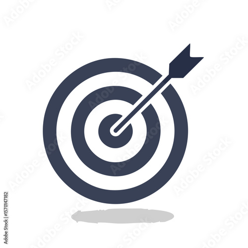 Target bullseye illustration with arrow business goal achievement concept competitive advantage icon accuracy strategy