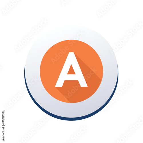 Illustration of white letter A in orange circle with shadow, design for icons and logos Free Download Illustration of white letter A in orange circle with shadow, design for icons and logos - GFXLoad