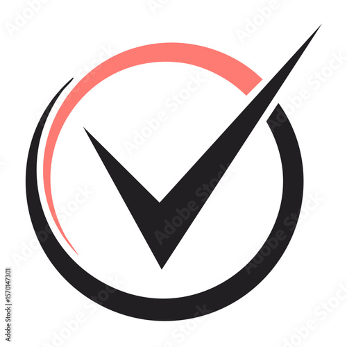 Checkmark Icon in Circle Symbolizes Approval Confirmation and Positive Choice for Valid Task Completion in Modern Design