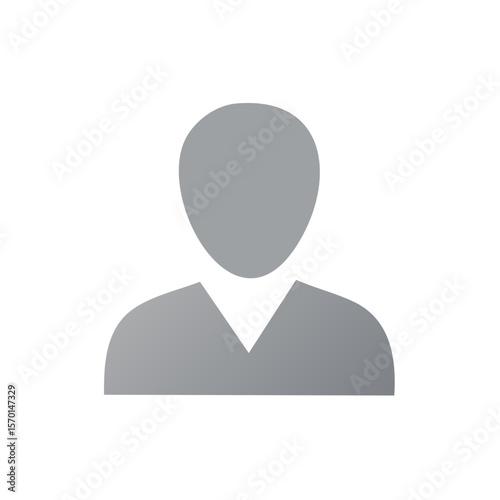 Simple Faceless Person Icon in Grey on Black Background Representing Anonymous User or Profile