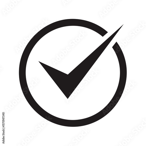 Checkmark circle symbol for approval success confirmation validation compliance task completed option choice accepted agreement