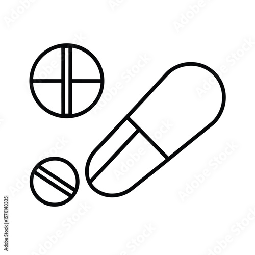 Pill cutter crusher tools medication support Vector illustration